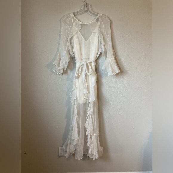 Alice McCall Moon Dance Maxi Dress in Metallic White Size 6 - Picture 5 of 12